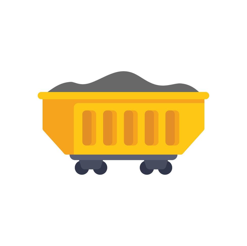 Mining cart carrying coal illustration on white background vector
