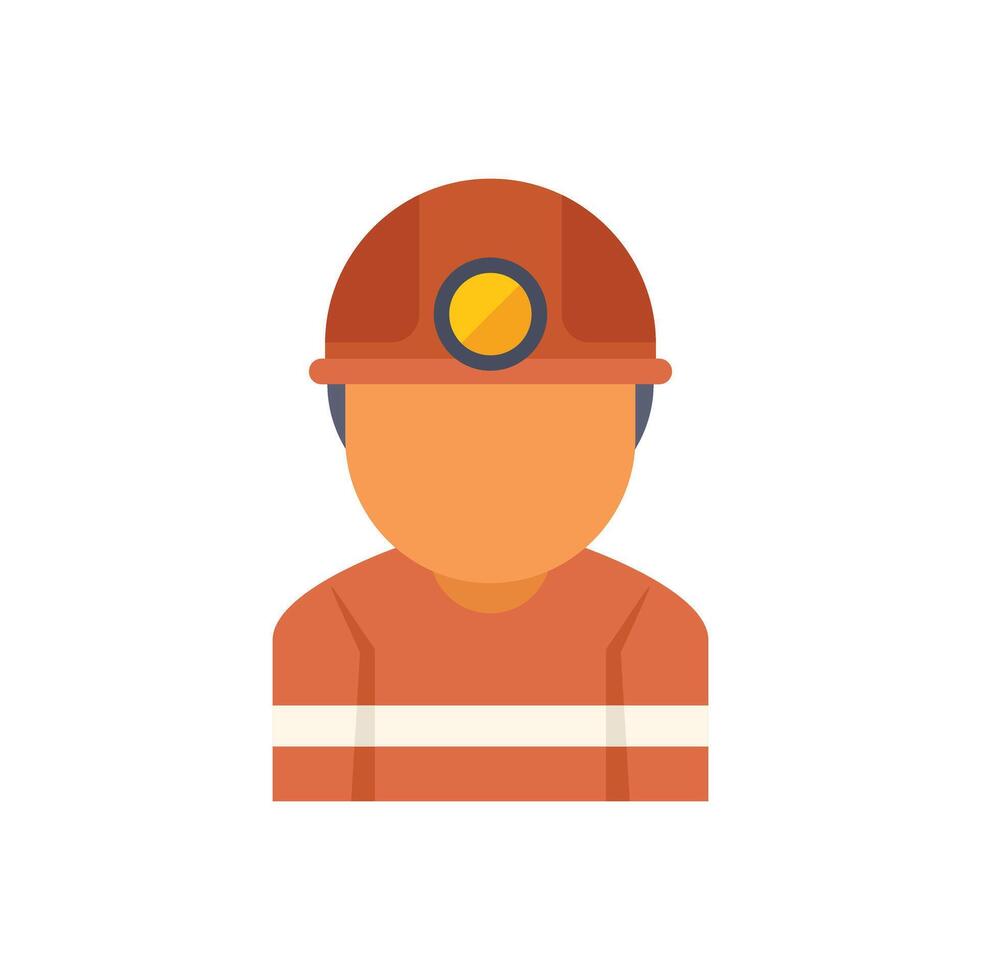 Coal miner wearing protective helmet and uniform icon vector