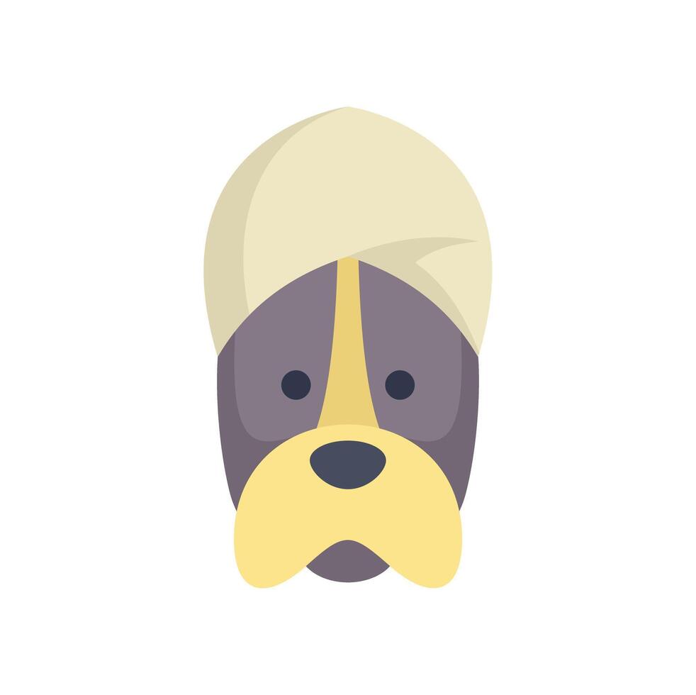 Boxer dog wearing turban towel spa treatment icon vector