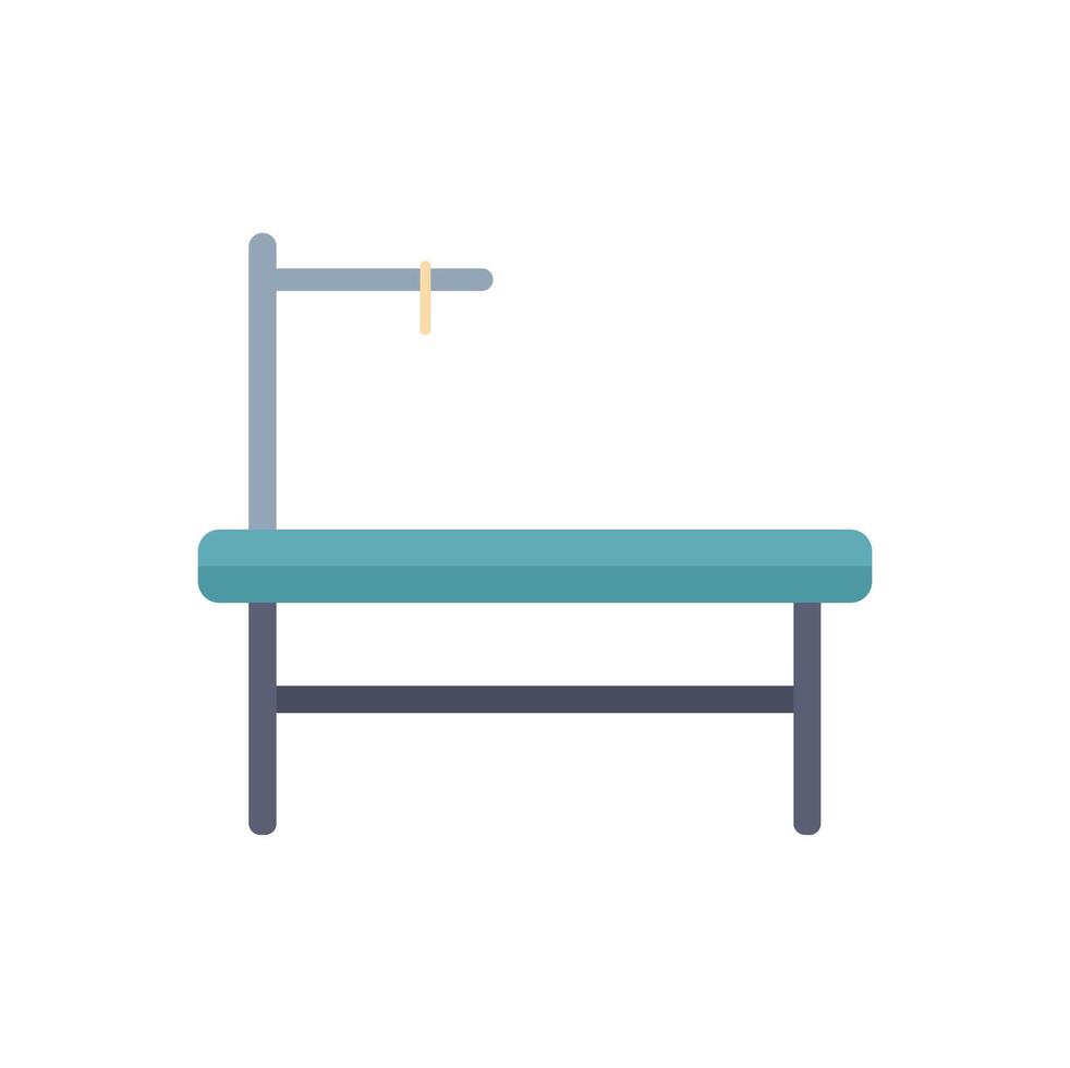Medical examination table standing on white background vector