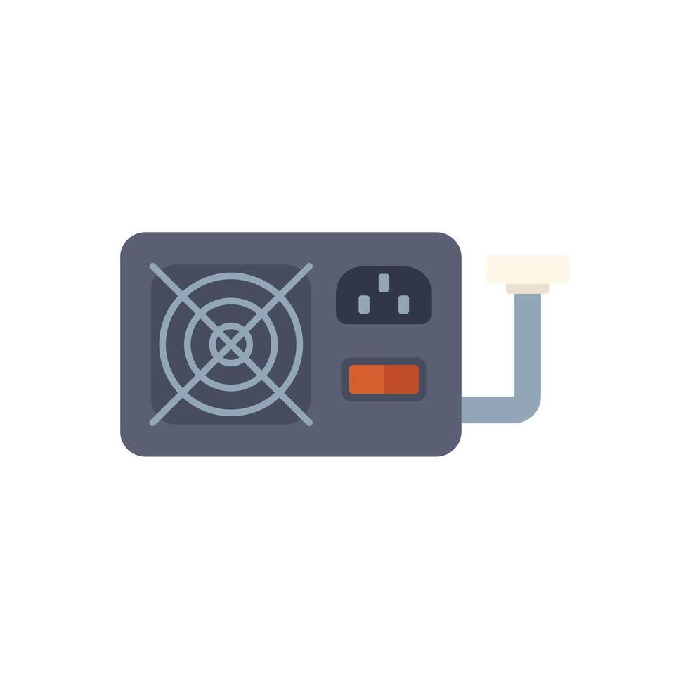 Portable electric stove with power cord and control panel being plugged in vector