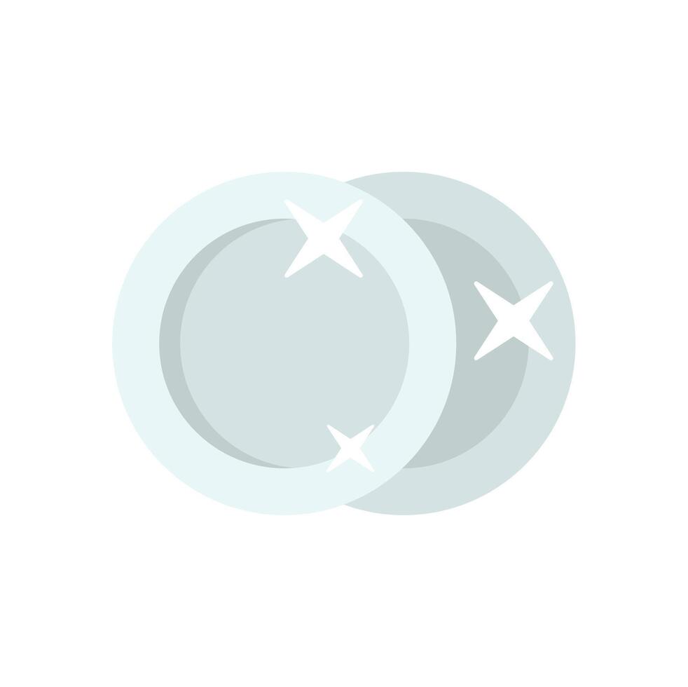 Clean plates stacked on top of each other sparkling vector