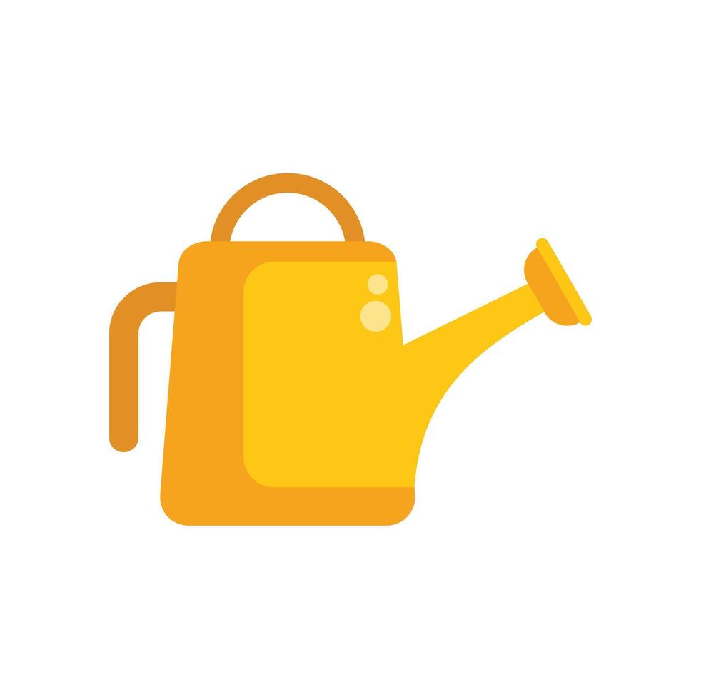 Yellow watering can bringing life to plants vector