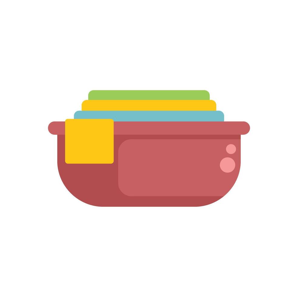 Plastic lunch box holding stack of food containers vector