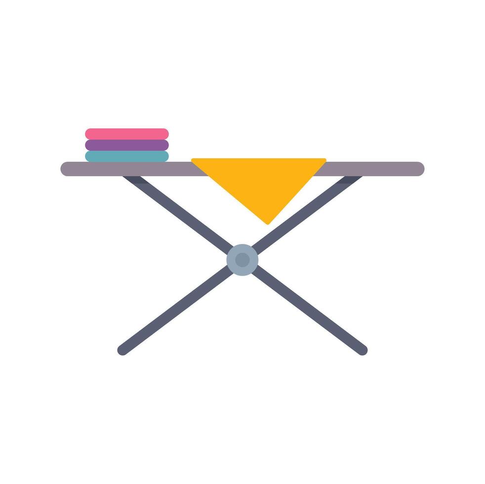 Ironing board covered with cloth for ironing clothes vector