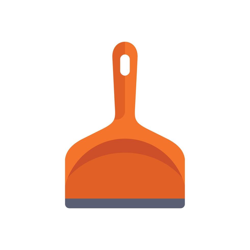 Orange dustpan lying on white background with rubber lip vector