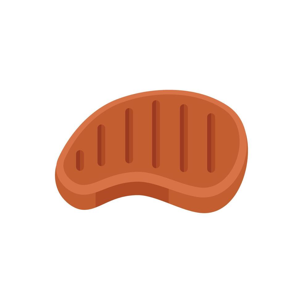 Grilled steak showing sear marks from cooking vector