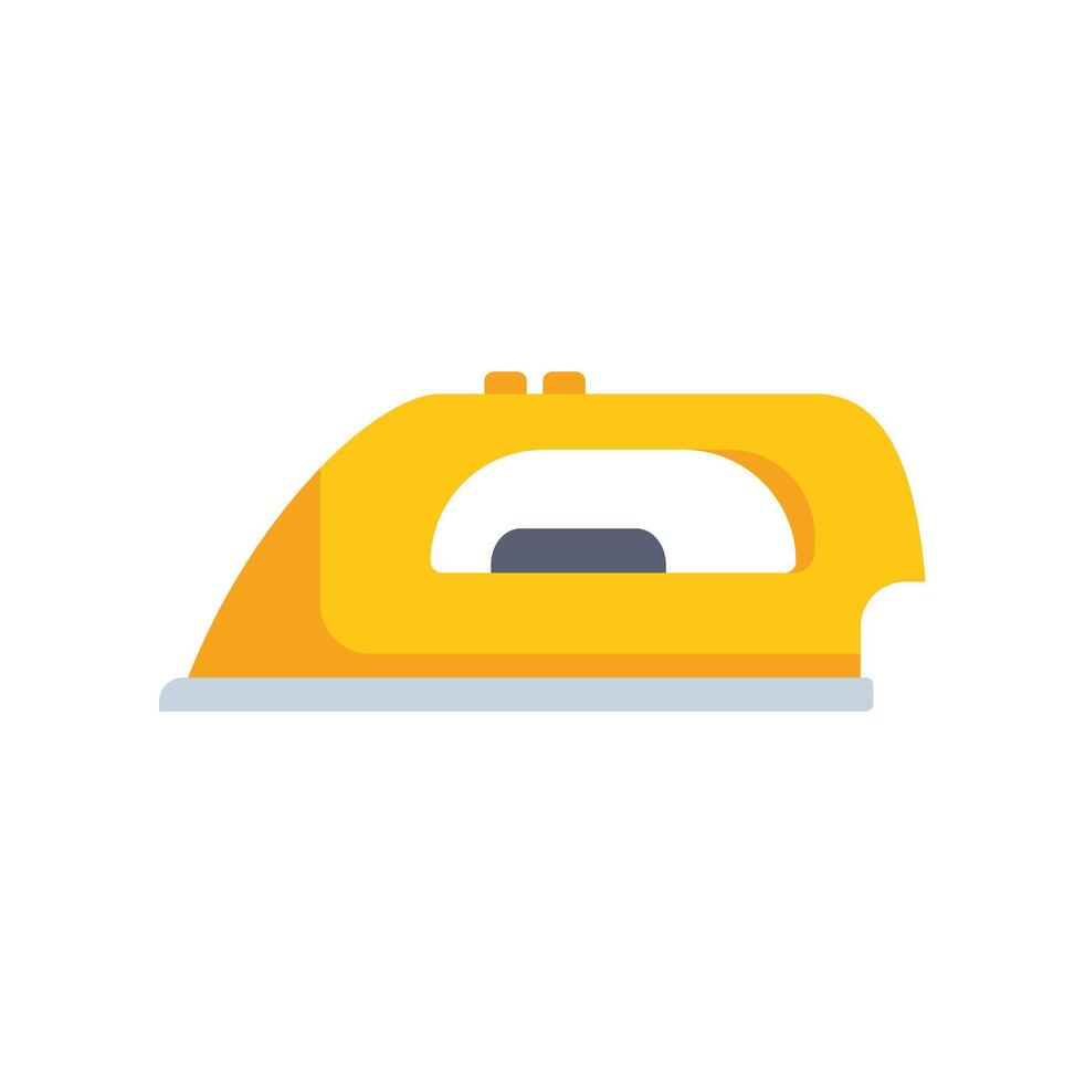 Yellow iron showing steam holes for ironing clothes vector