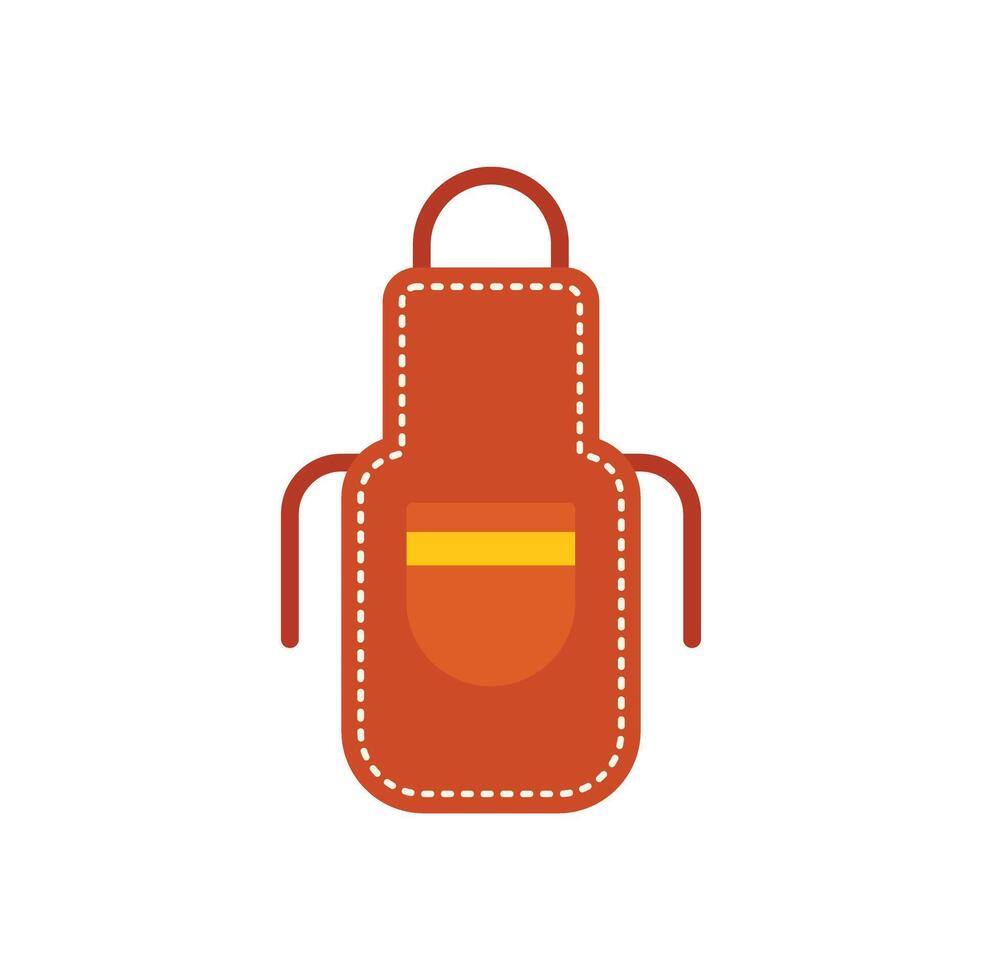 Brown kitchen apron with pocket for cooking and baking vector