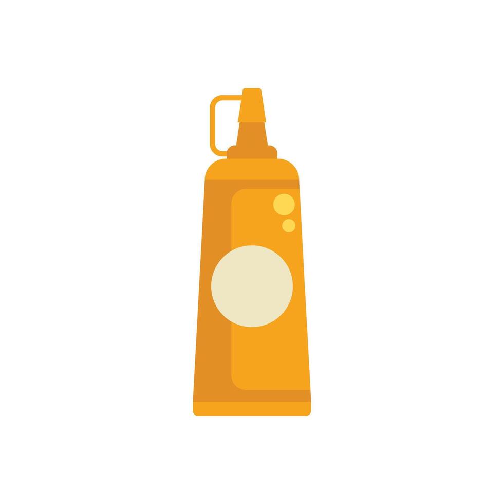 Plastic mustard bottle with blank label for branding vector