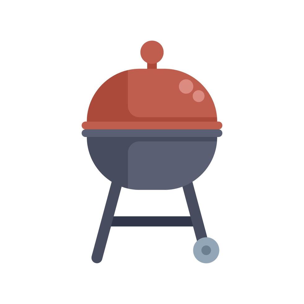 Barbecue grill standing on a white background is waiting for the meat vector