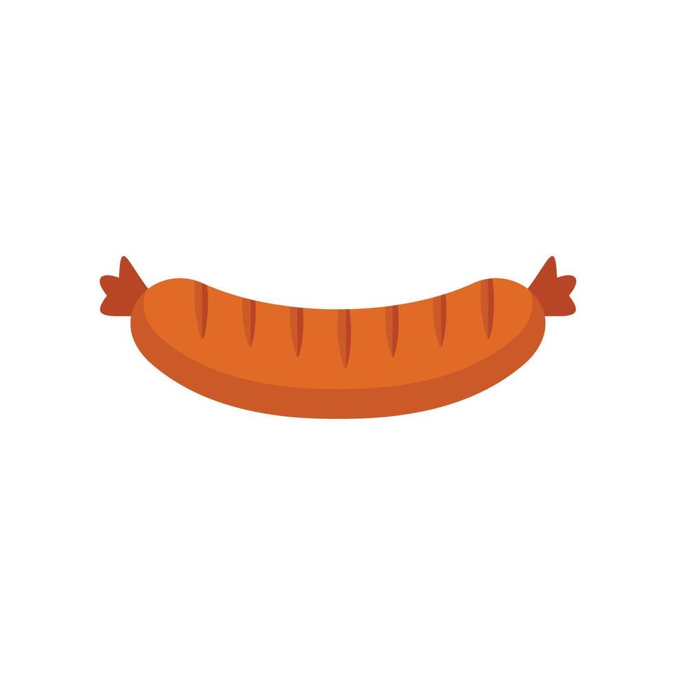 Grilled sausage showing cooking lines illustration vector