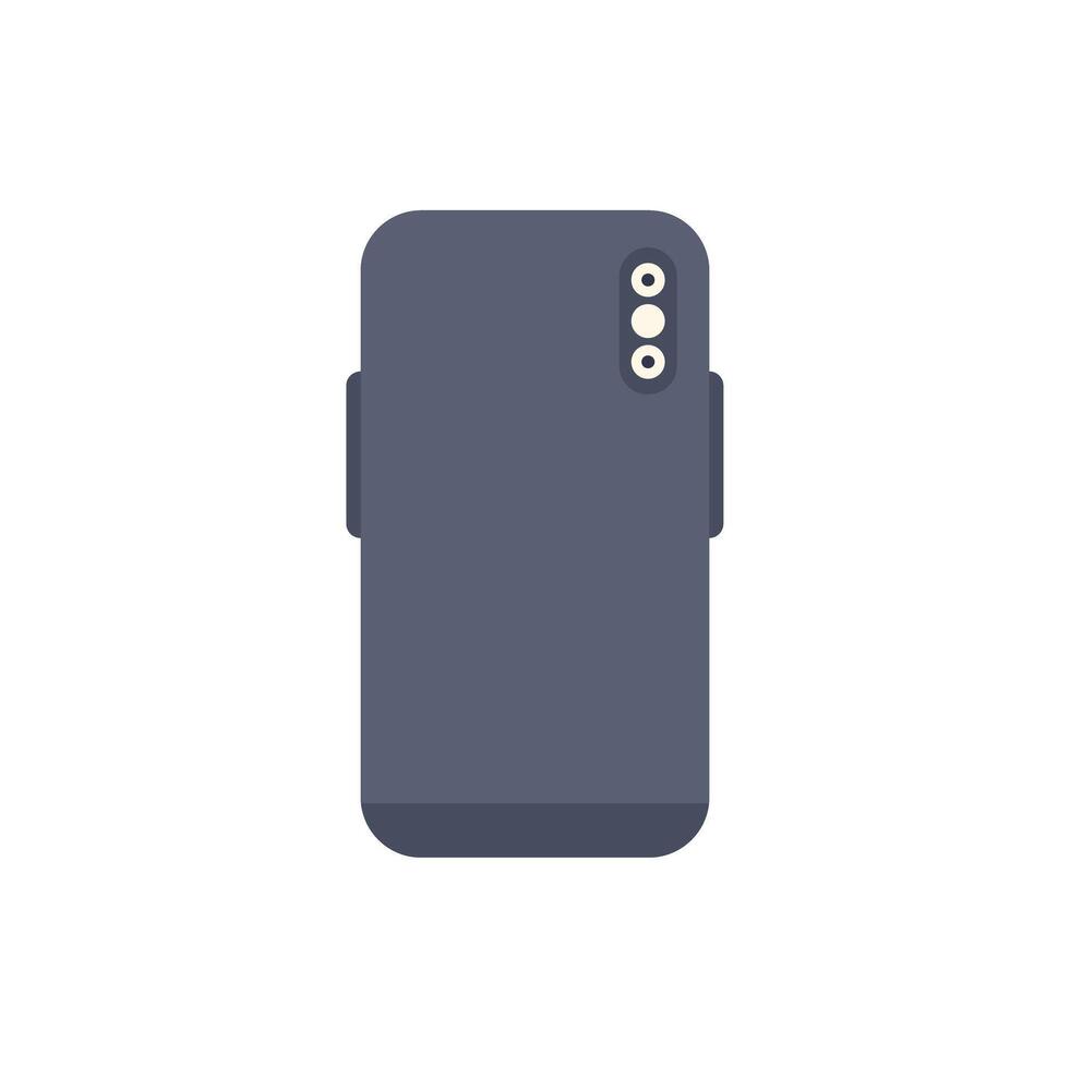 Modern smartphone showing back side with triple camera vector