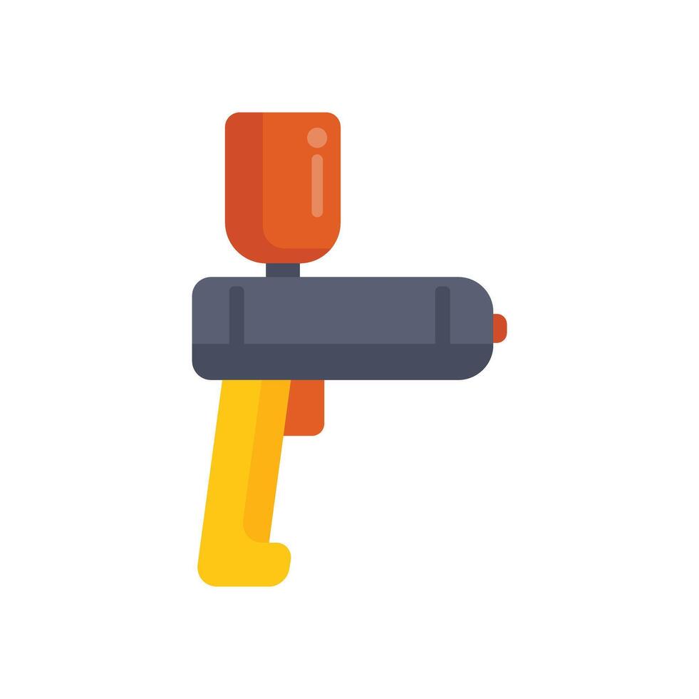 Paintball gun ready for action shooting game icon vector