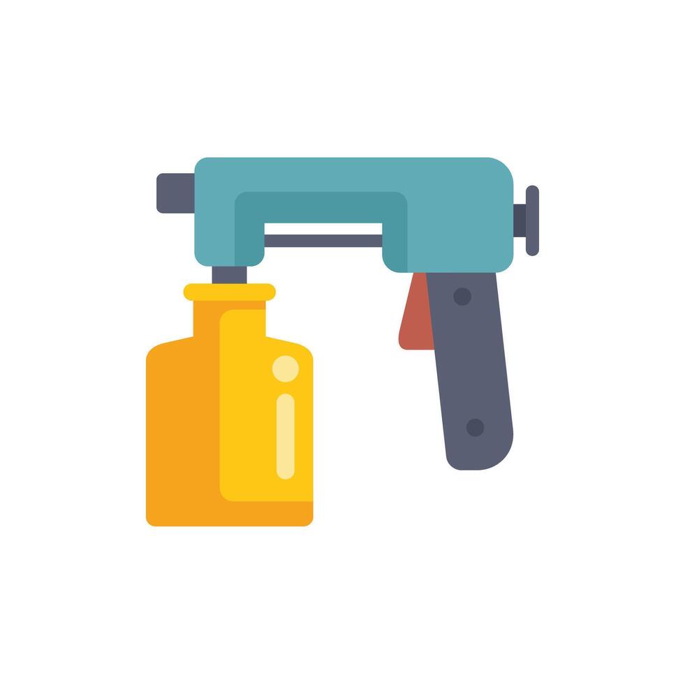 Spray gun with bottle attached for painting or staining vector