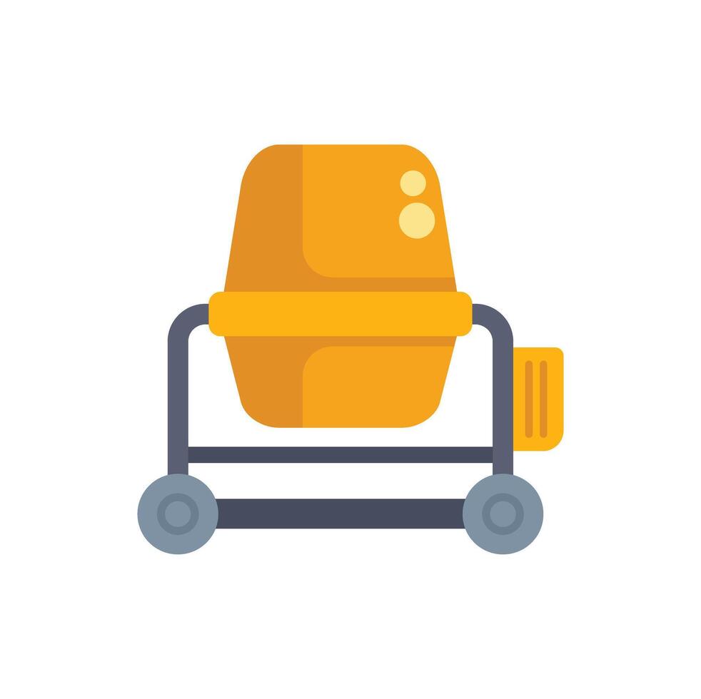 Portable cement and concrete mixer on a building site vector