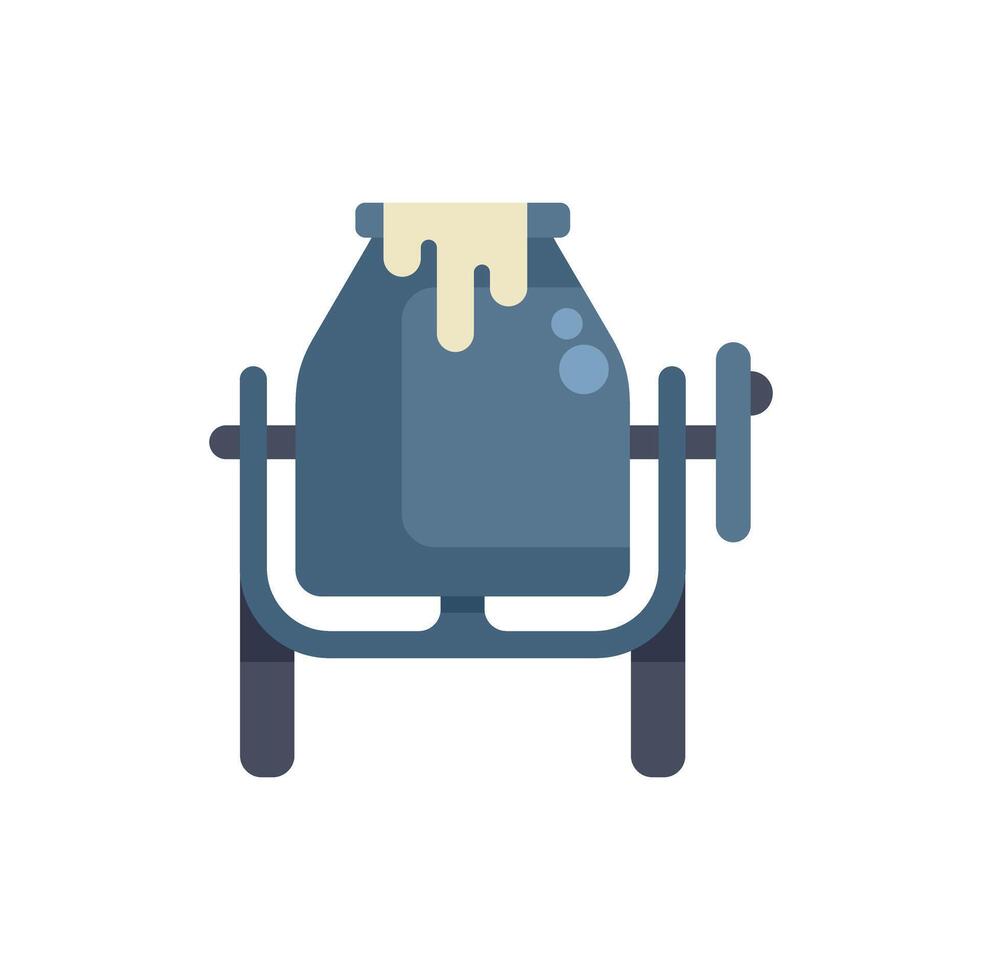 Cement mixer mixing concrete for construction site vector