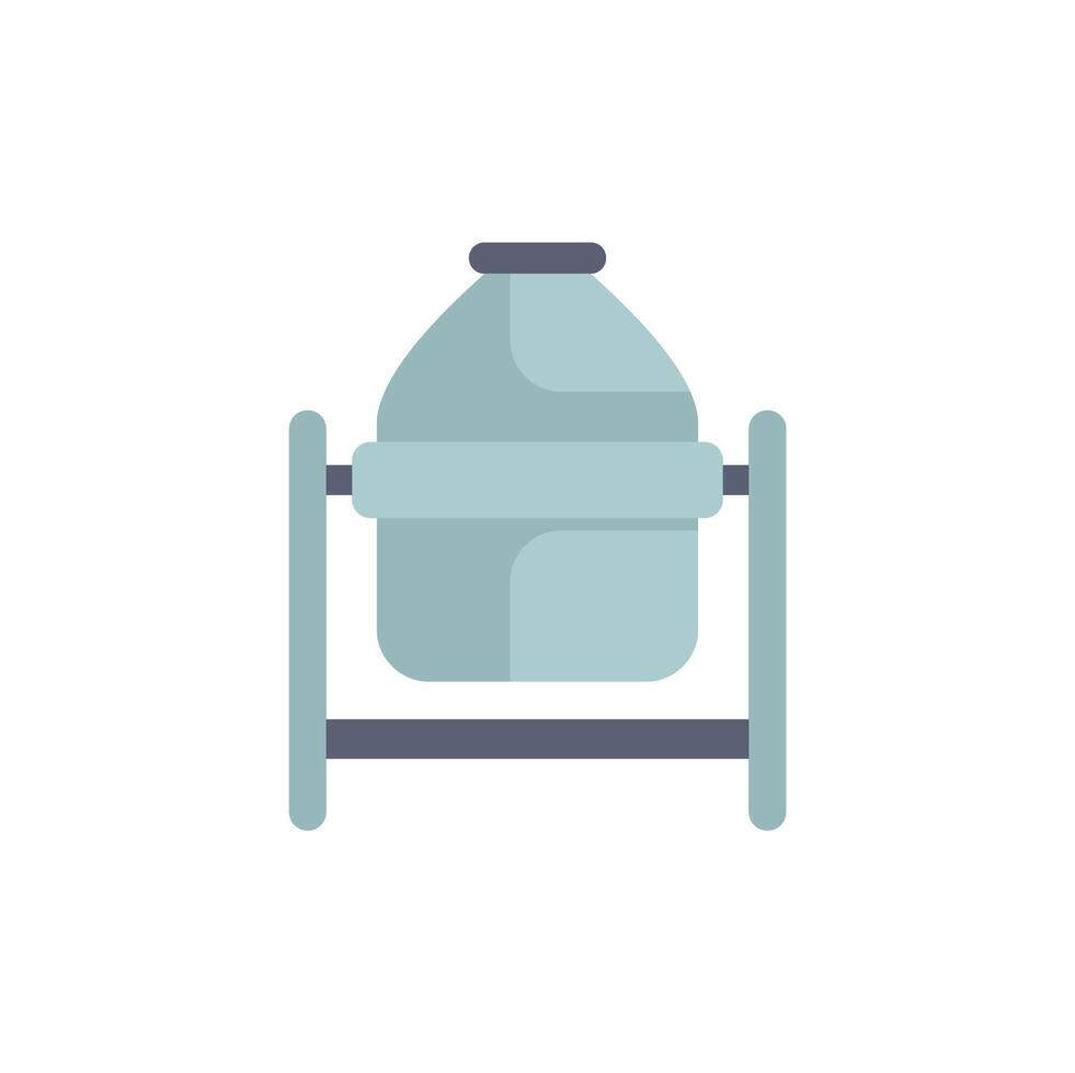 Concrete mixer rotating drum making building materials icon vector