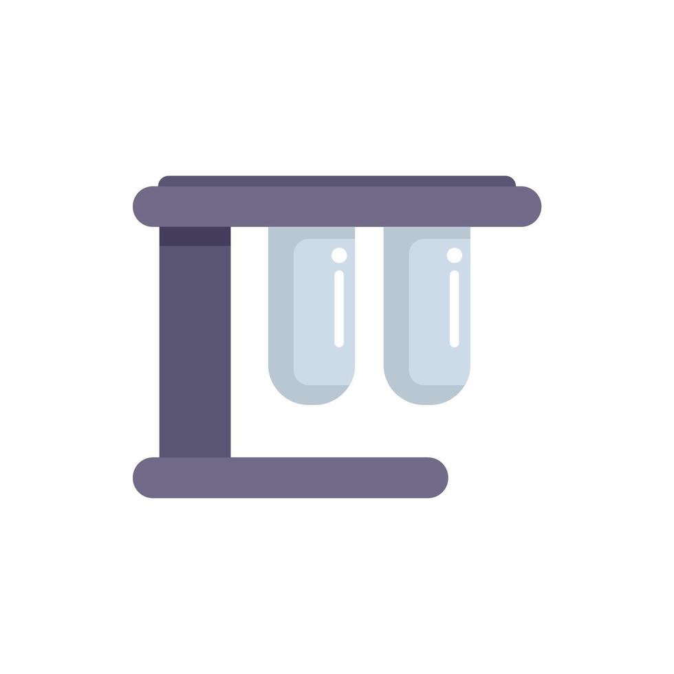 Laboratory test tubes holding stand filled with liquid chemical substance for an experiment vector