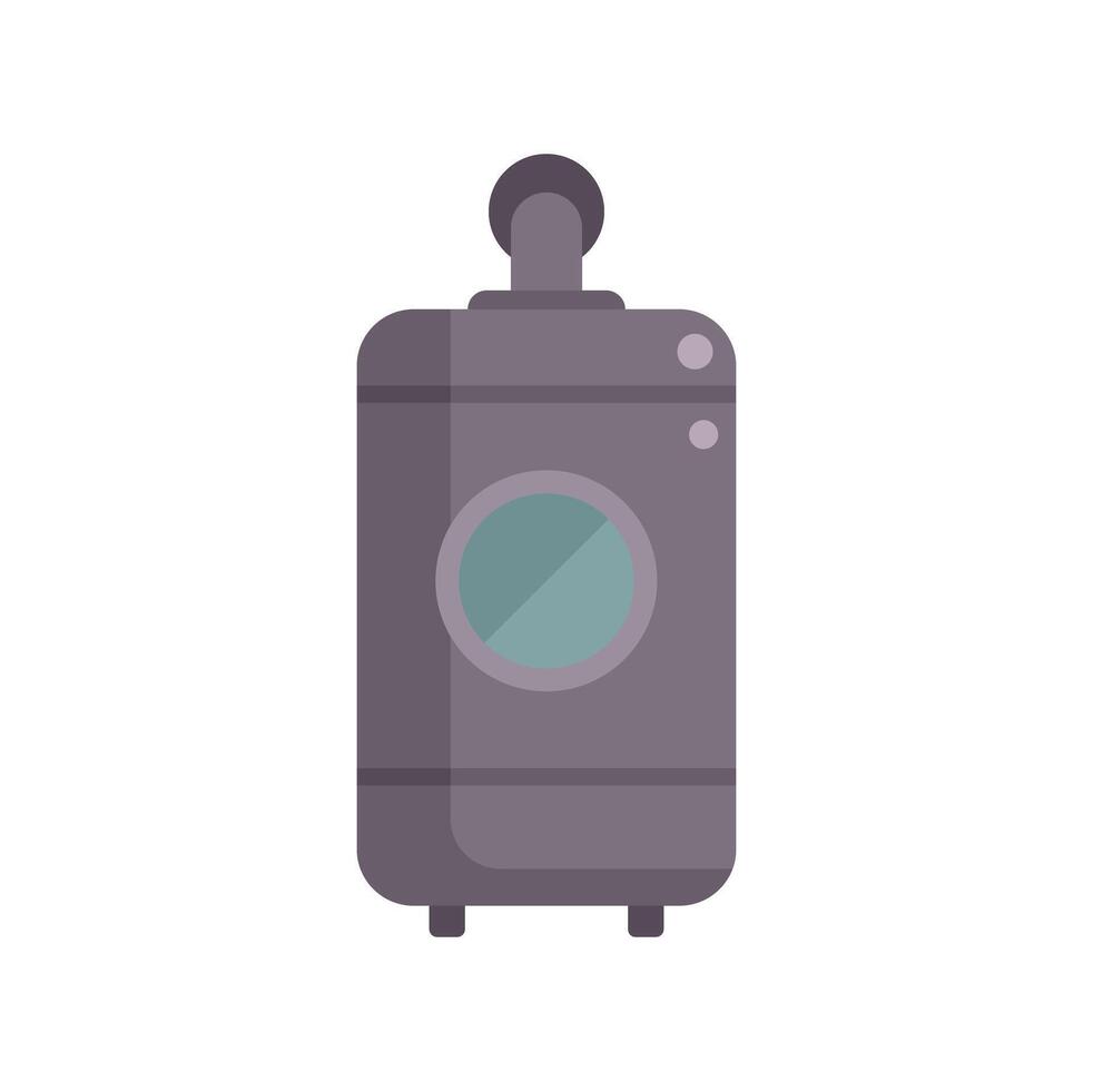 Gray washing machine displaying laundry cleaning service concept vector