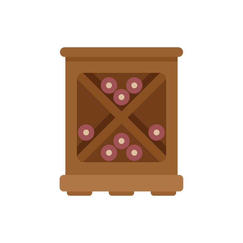 Wooden wine rack storing wine bottles for celebration vector