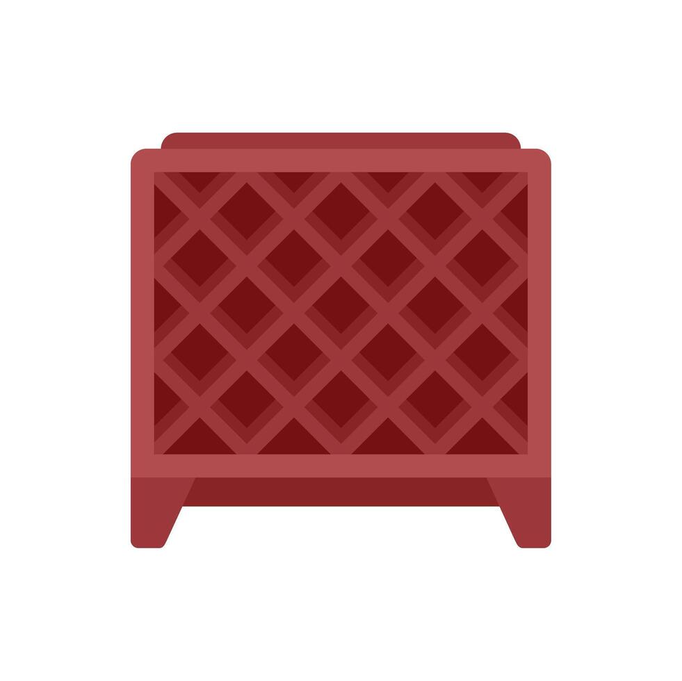 Wine cabinet with lattice doors standing on short legs vector
