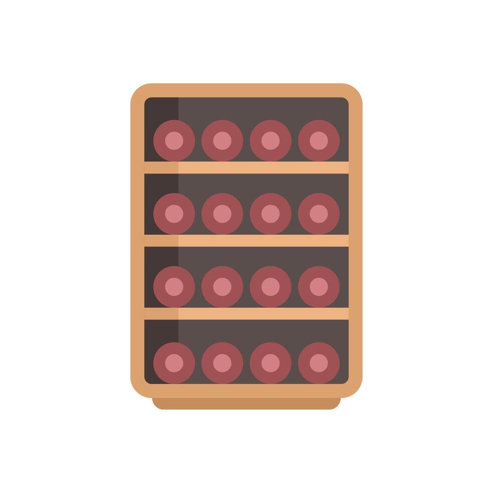 Wine bottles resting on a wine rack storing wine bottles vector