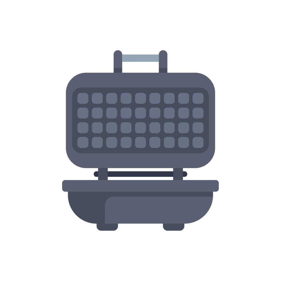 Electric waffle maker preparing delicious breakfast waffles vector