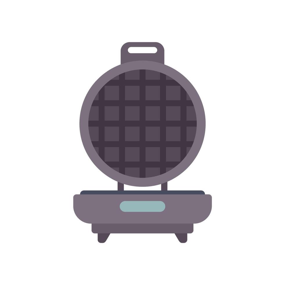 Modern electric waffle maker standing on white background vector