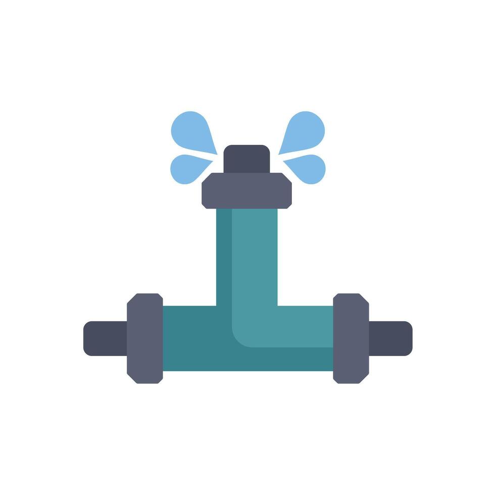 Leaking pipe fitting showing plumbing problem vector