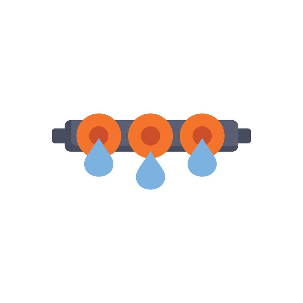 Leaky pipe with dripping water indicating plumbing issue vector