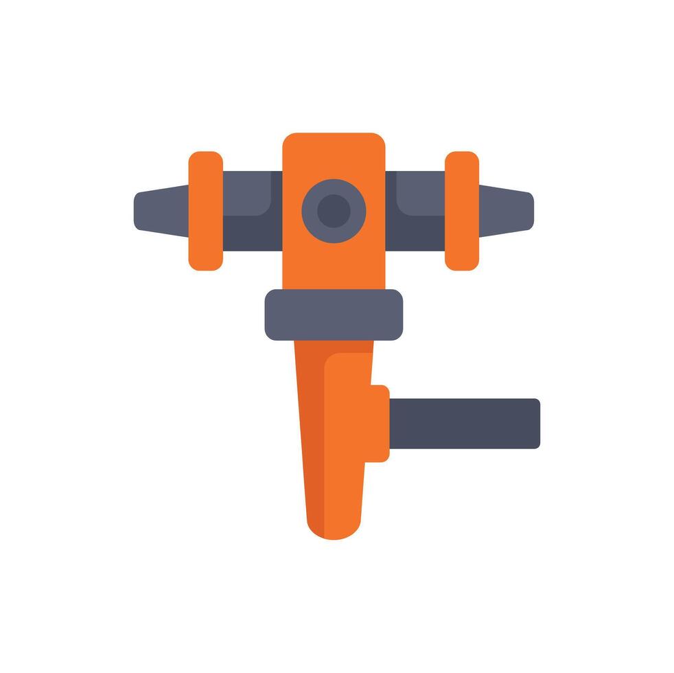Orange jackhammer with black handle for construction projects vector