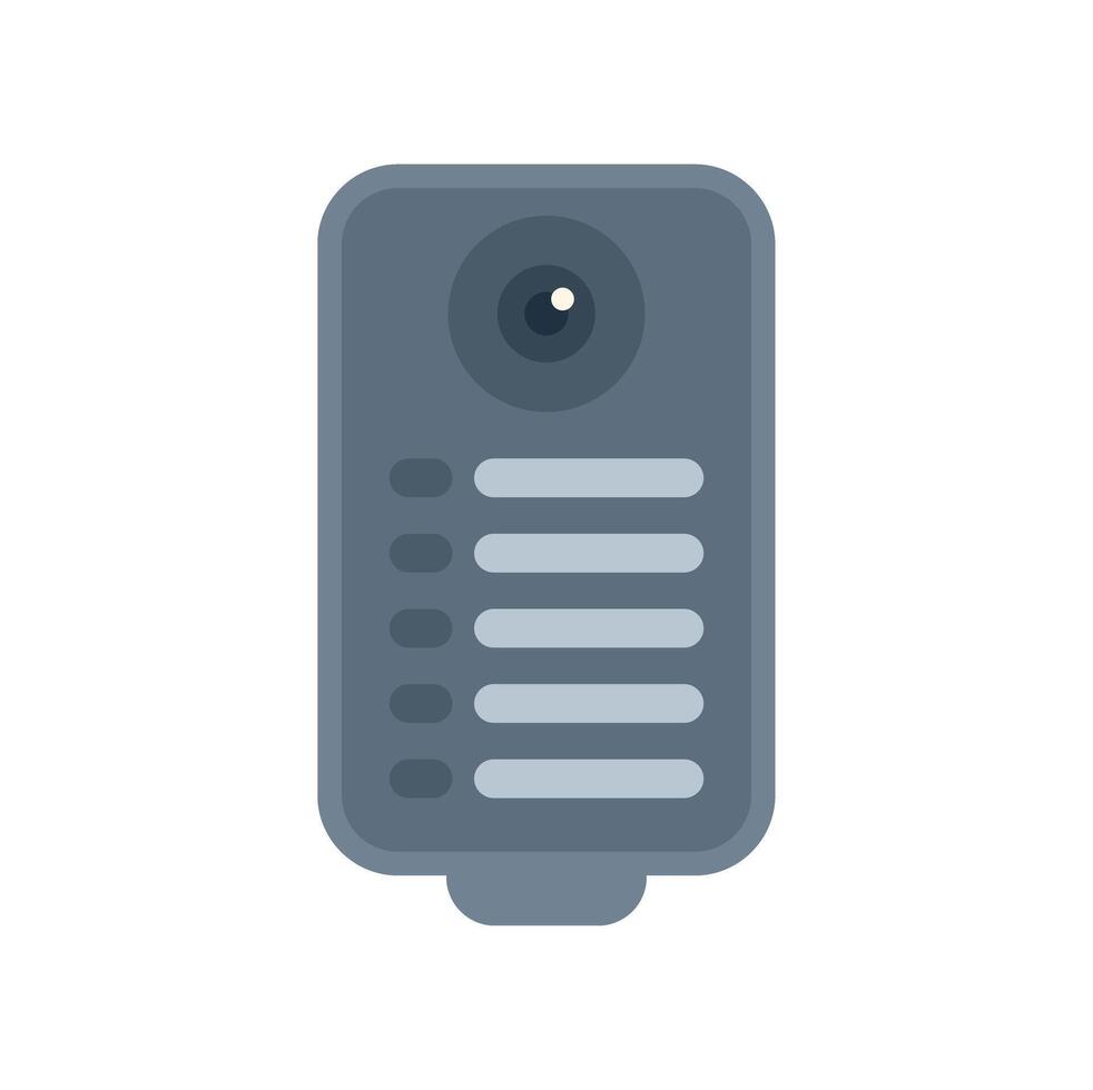 Modern intercom system with camera displaying user interface vector
