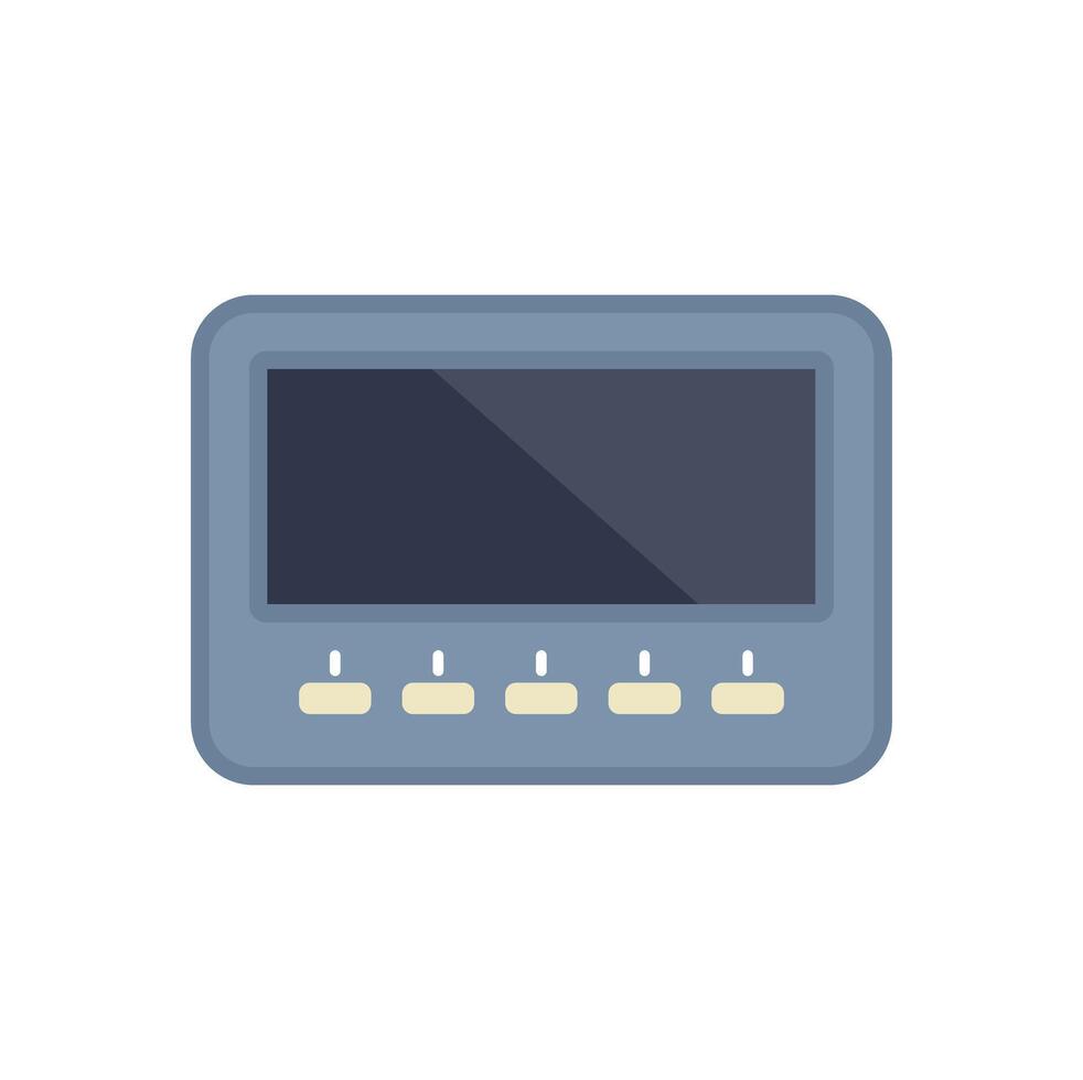 Vintage digital device showing blank screen with buttons vector