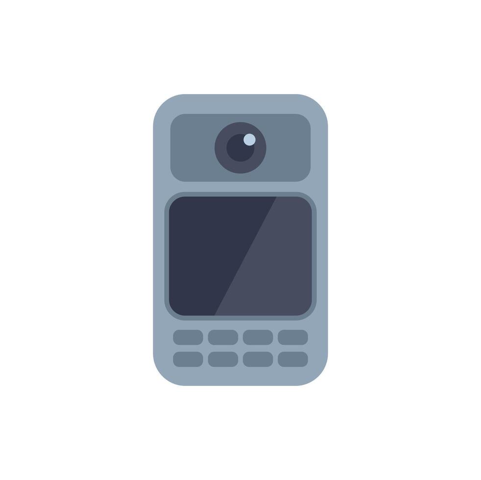 Retro digital camera displaying blank screen interface vector