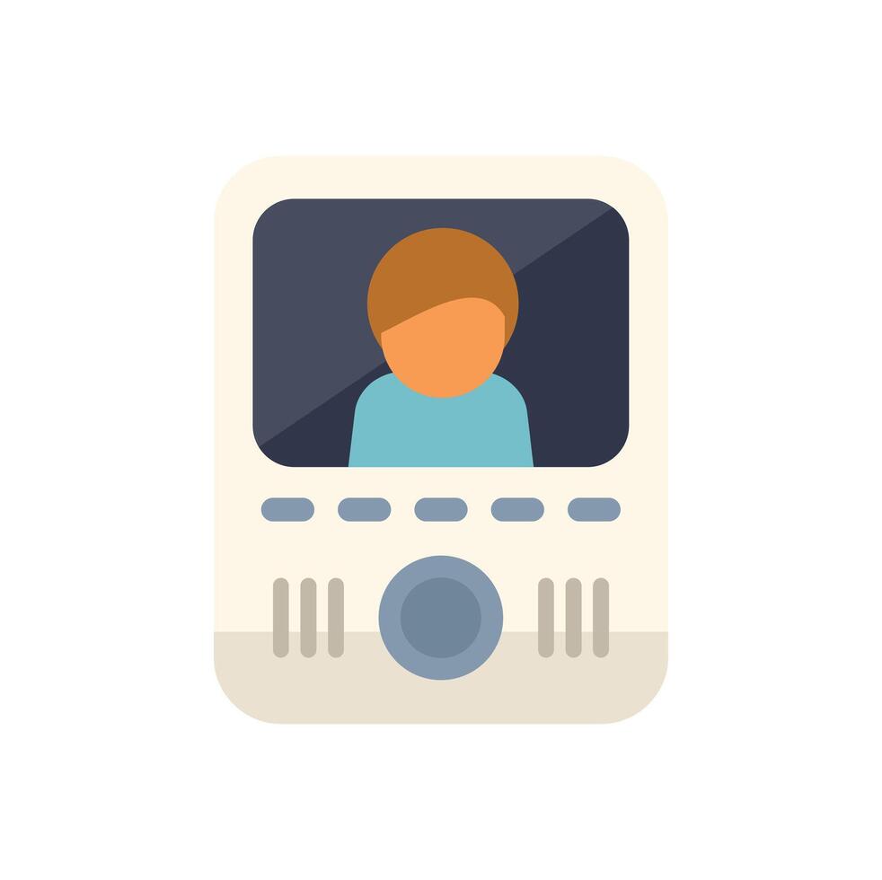 Baby monitor displaying a smiling baby boy vector