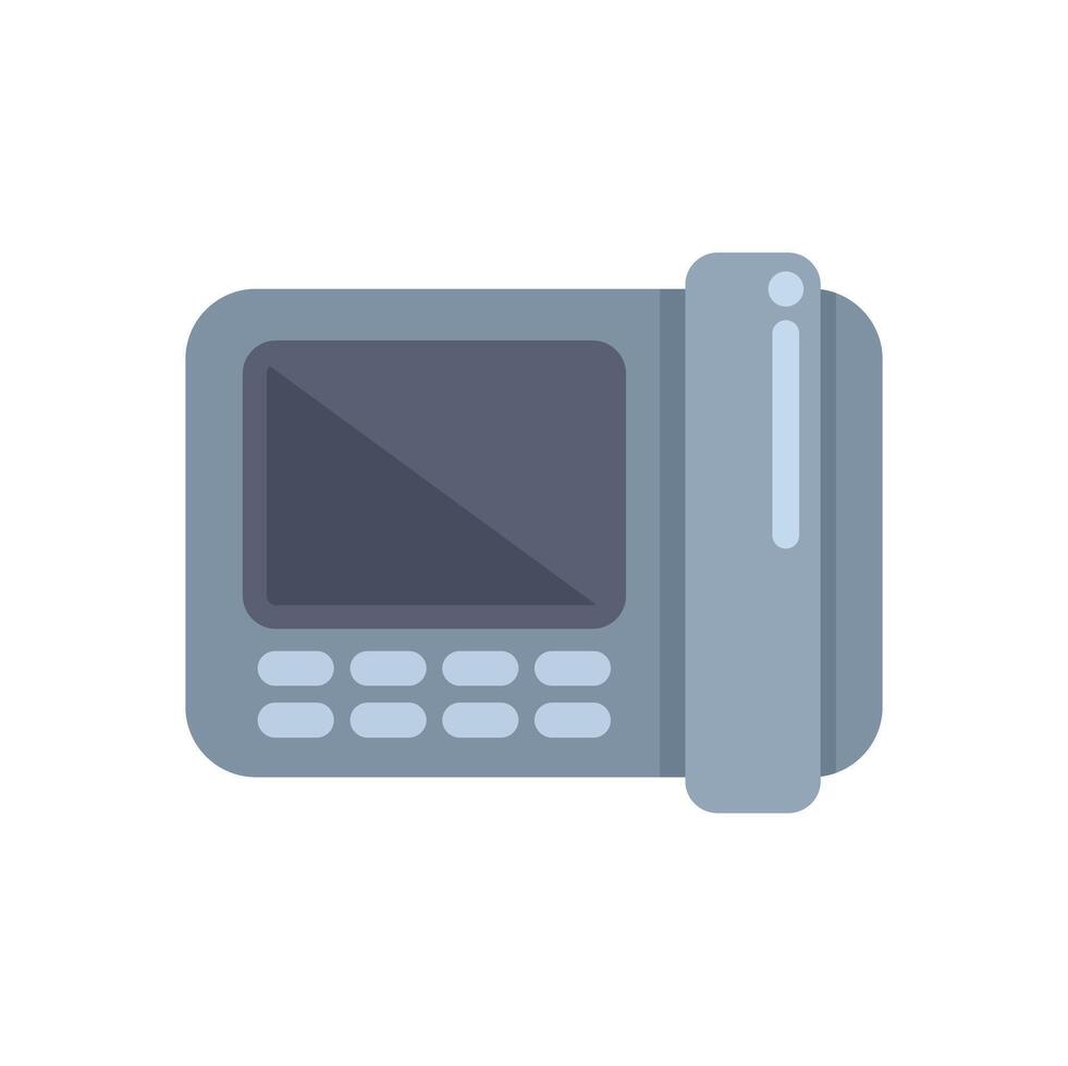 Office phone showing blank screen with buttons vector