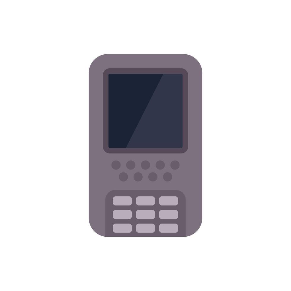 Electronic data capture device showing blank screen with keypad vector