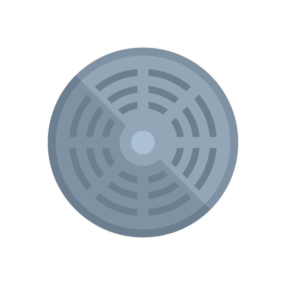 Round smoke detector keeping home safe from fire vector