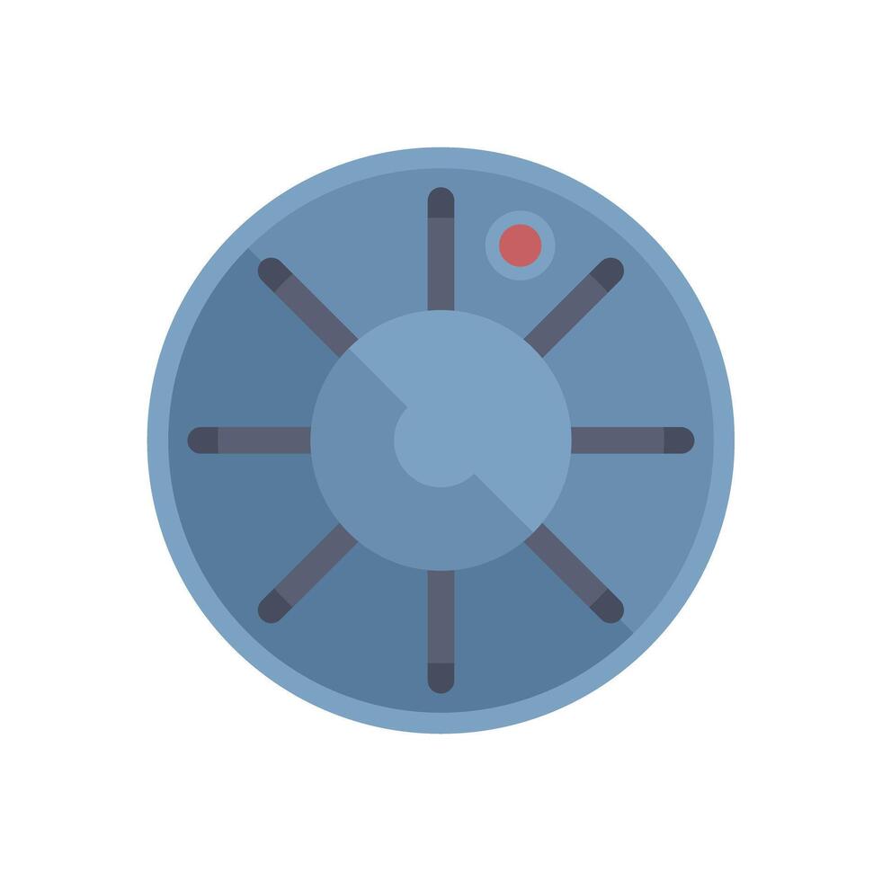 Smoke detector is detecting the smoke in flat design style vector