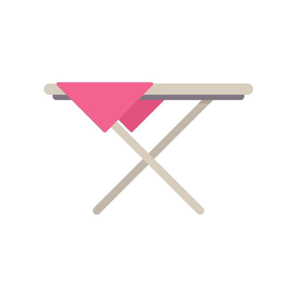 Ironing board with a pink cloth waiting to be ironed vector
