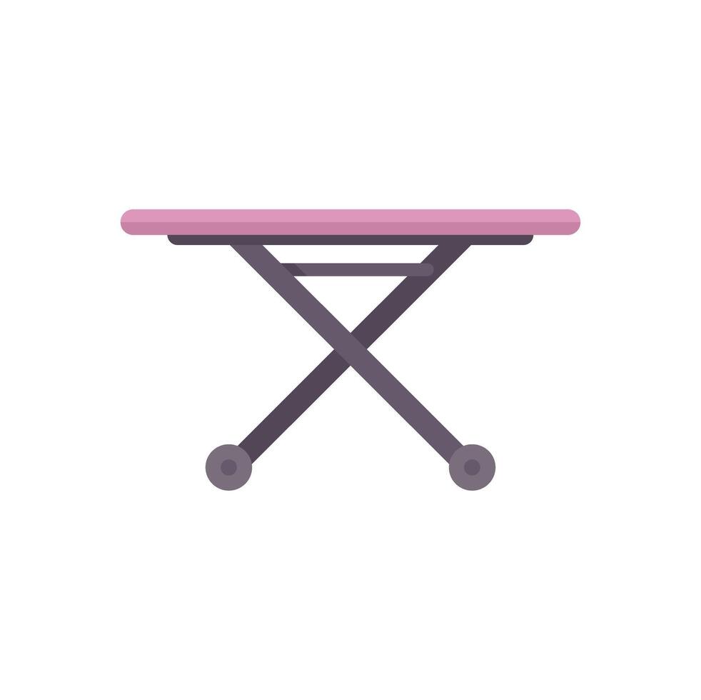 Folding ironing board with adjustable height standing on white background vector