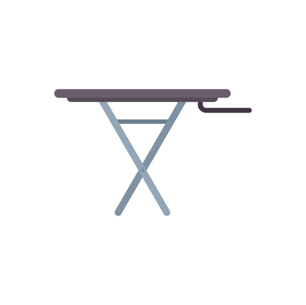 Empty ironing board standing on x shaped legs with iron resting place vector