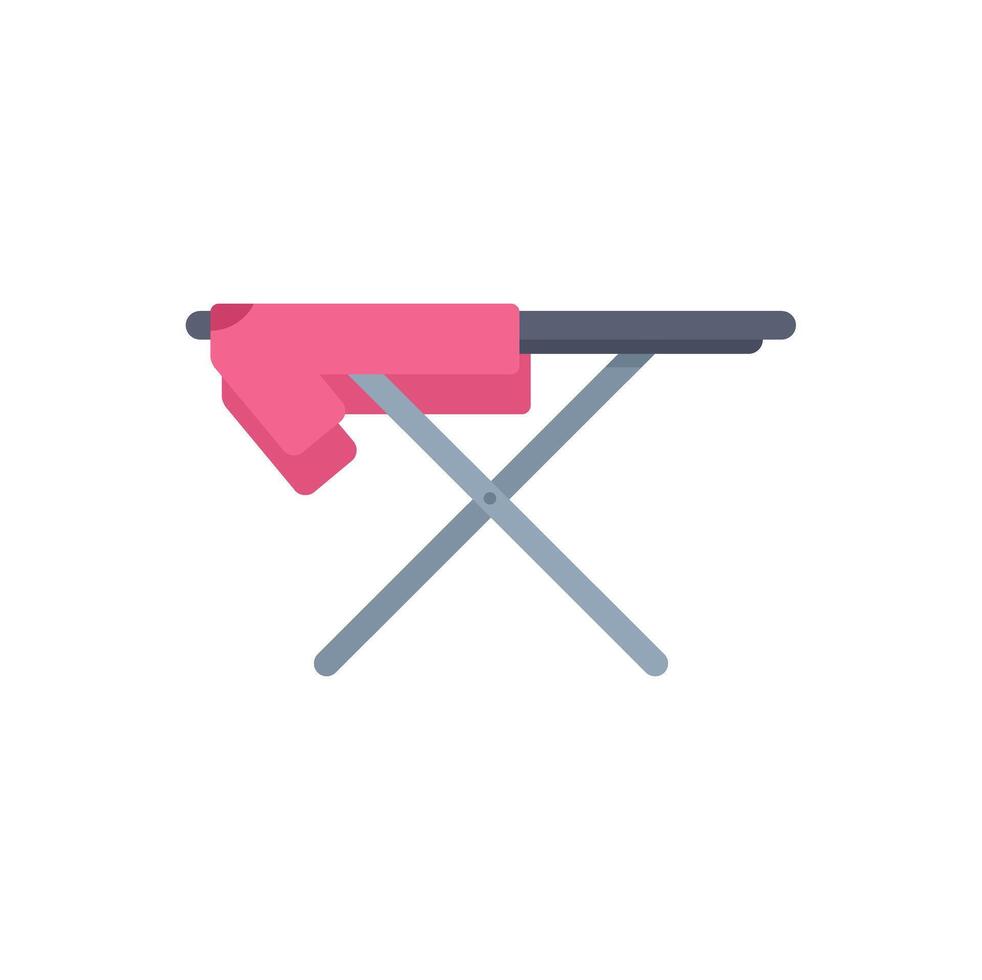 Ironing board with hanging clothes simple illustration vector
