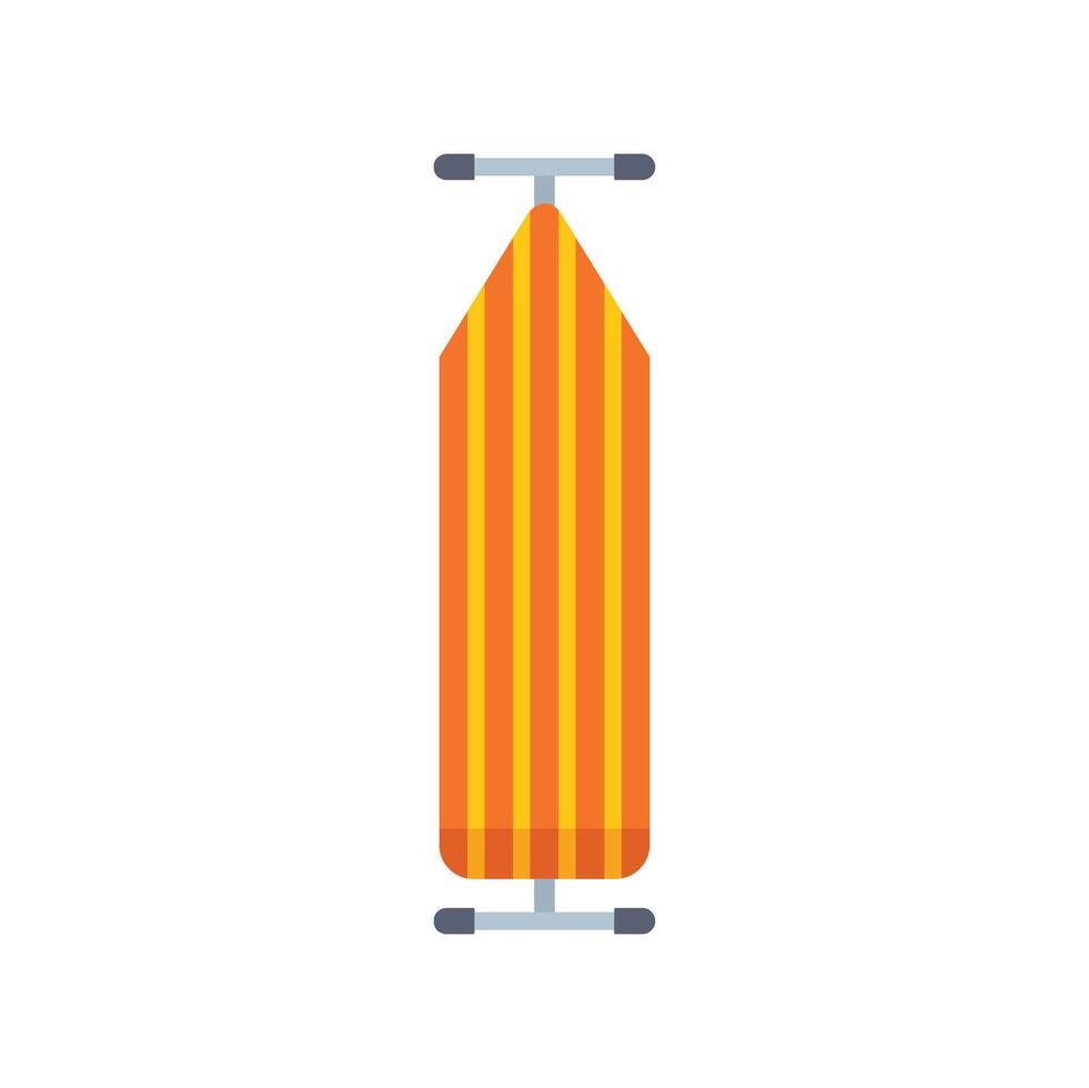 Striped ironing board with metal legs standing upright vector
