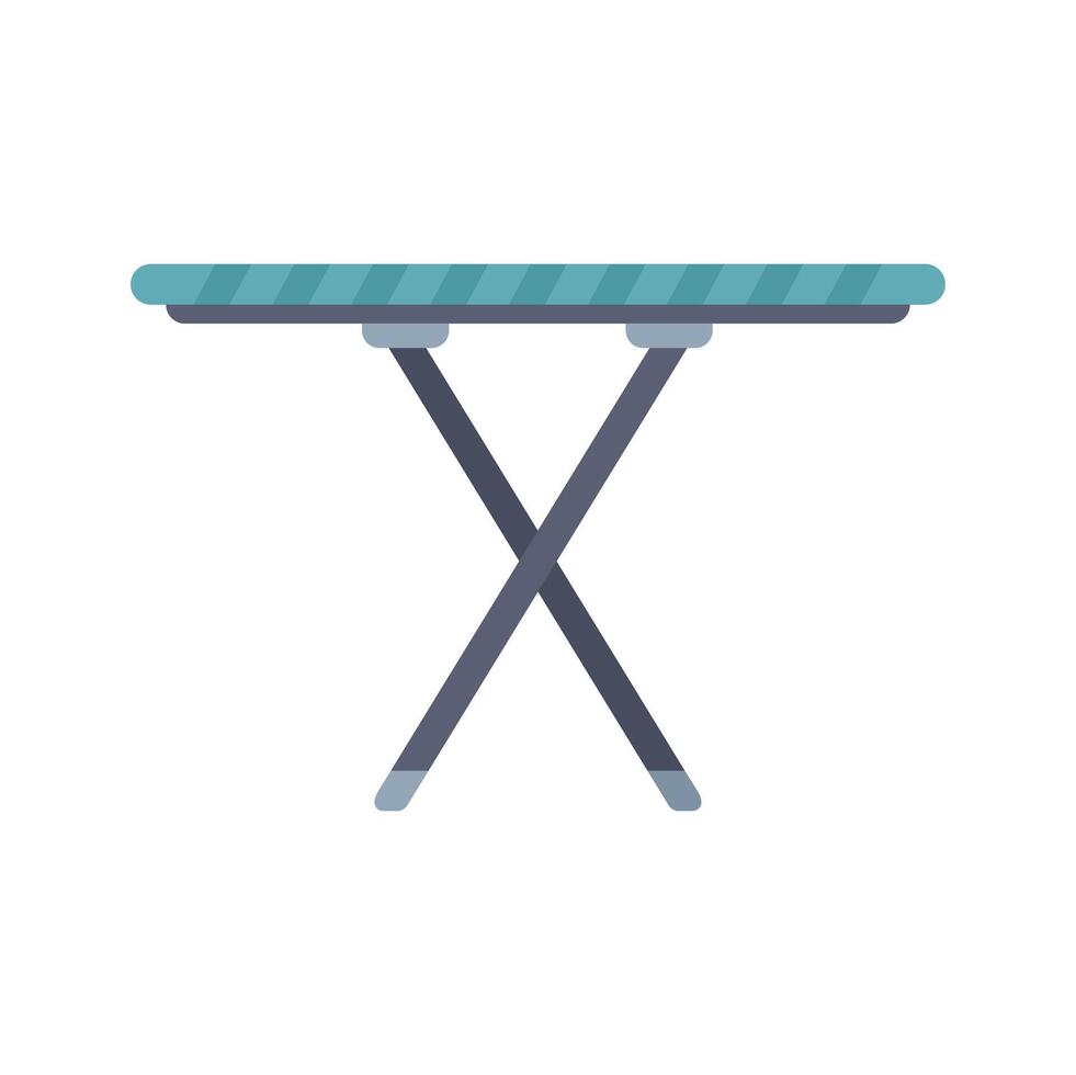 Empty ironing board standing on x shaped legs vector