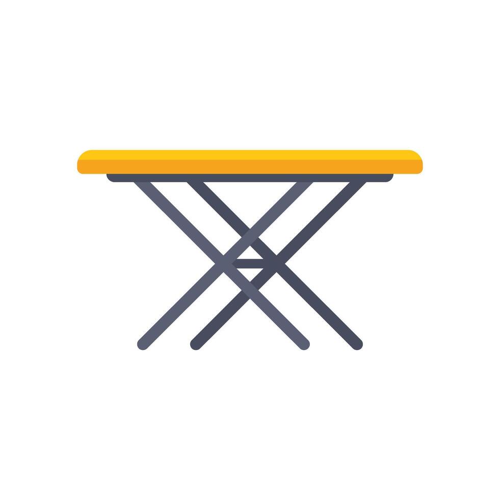 Empty ironing board standing on x shaped legs isolated on white vector