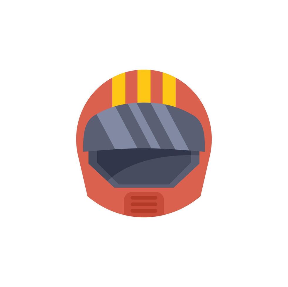 Red racing helmet providing safety and style for motorsport enthusiasts vector