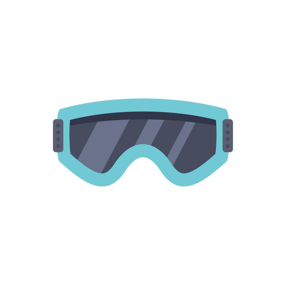 Blue snowboarding goggles protecting eyes from bright sunlight vector