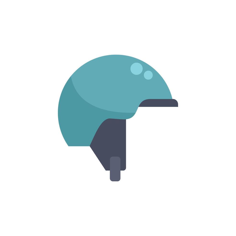 Green ski helmet providing safety on snowy slopes vector